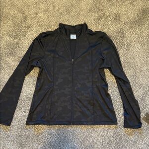 Black Camo Zip-Up Jacket XL NWT